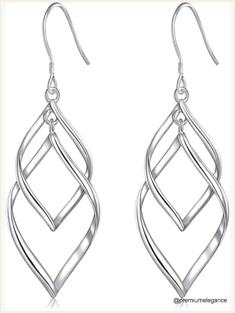 14k Gold Plated Double Linear Dangle Drop Statement Earrings